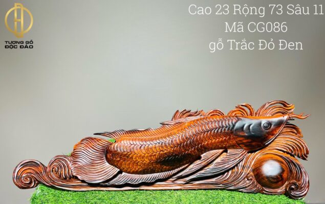 tượng gỗ cá kim long